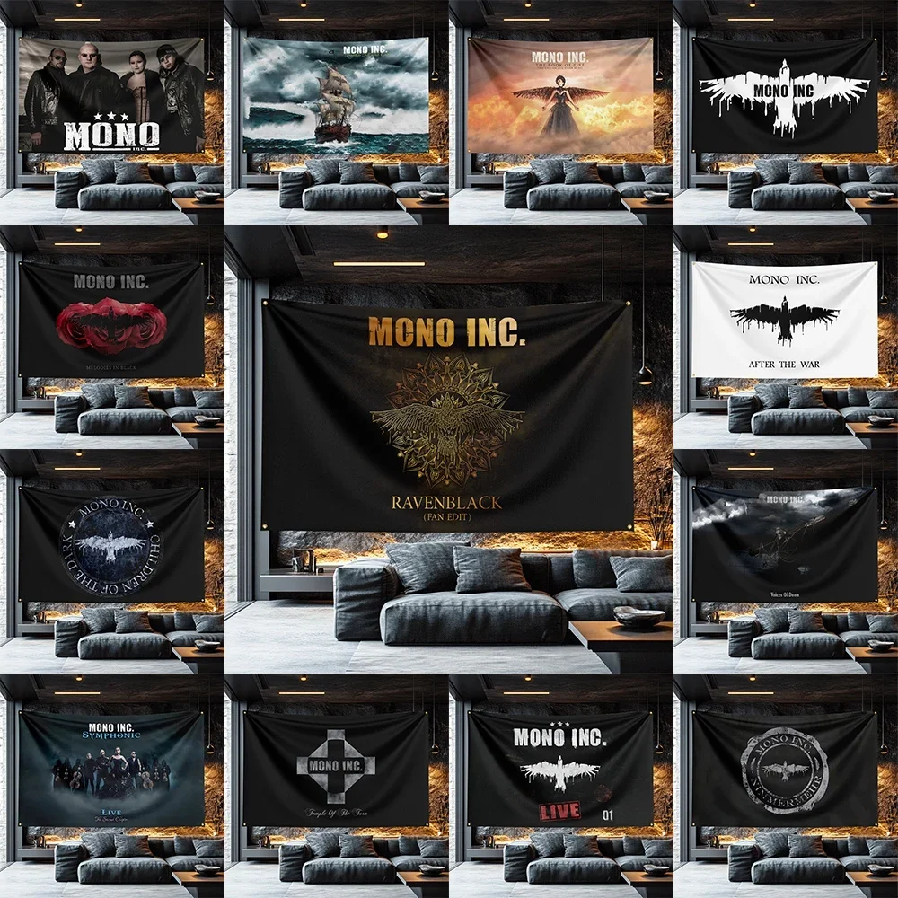 Mono Inc Tribute Band Flag  Polyester Decorative Banner For Garage Wall Decor Rocker Gift
