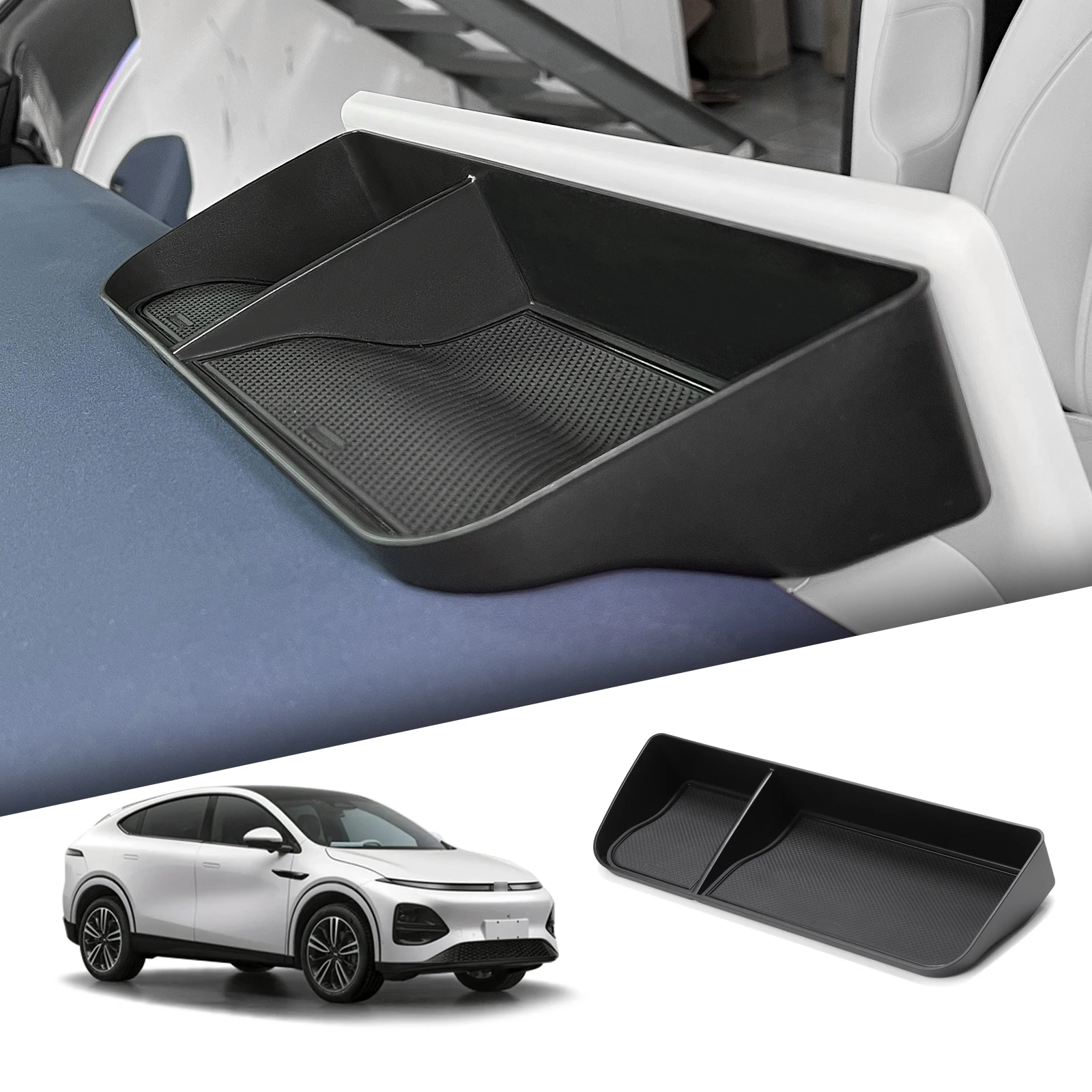 Smabee für Xpeng G6 2023 2024 Auto Mittelkonsole Aufbewahrungsbox Getränkehalter Armaturenbrett Ablage Innenraum Zubehör Organizer Schwarz – Detail 12