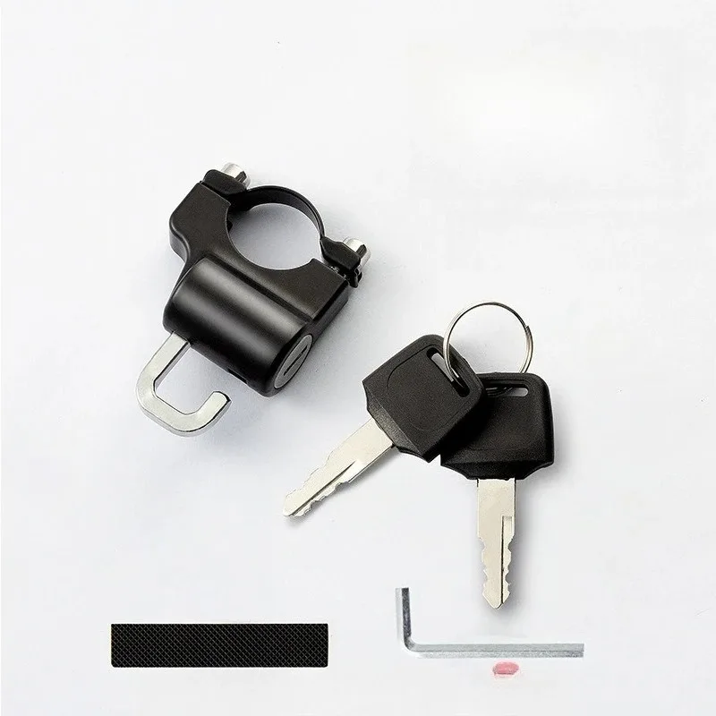 Universal un juego para manillar de 22-28mm, accesorios de motocicleta, casco de motocicleta, bicicletas, seguridad portátil, bloqueo de casco fijo antirrobo