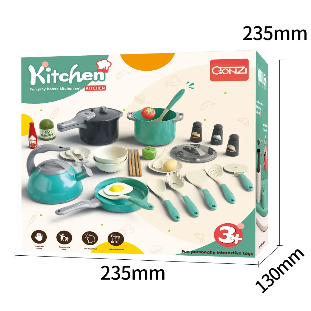 Kids Kitchen Toys Accessories Toddler Pretend Cooking Playset Pretend Cooking Toys Learning Toys Birthday Gifts with Cookware