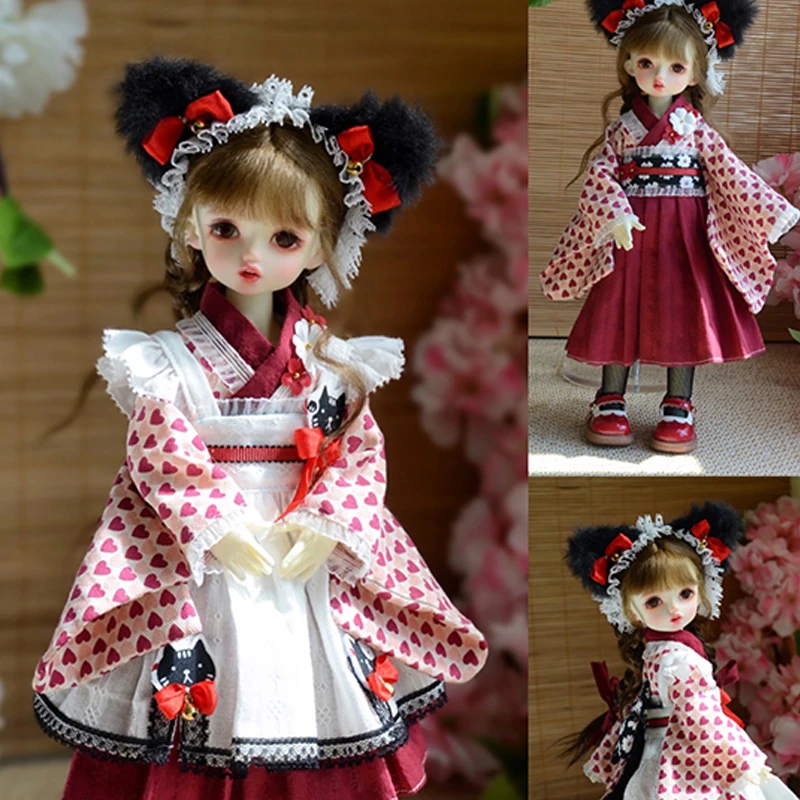 YESTARY Ob24 BJD Blythe Doll Accessories Clothes 1/6 1/4 ob11 DIY Material Pack Kimono Meow Set Paper Pattern Tutorial Girl Gift