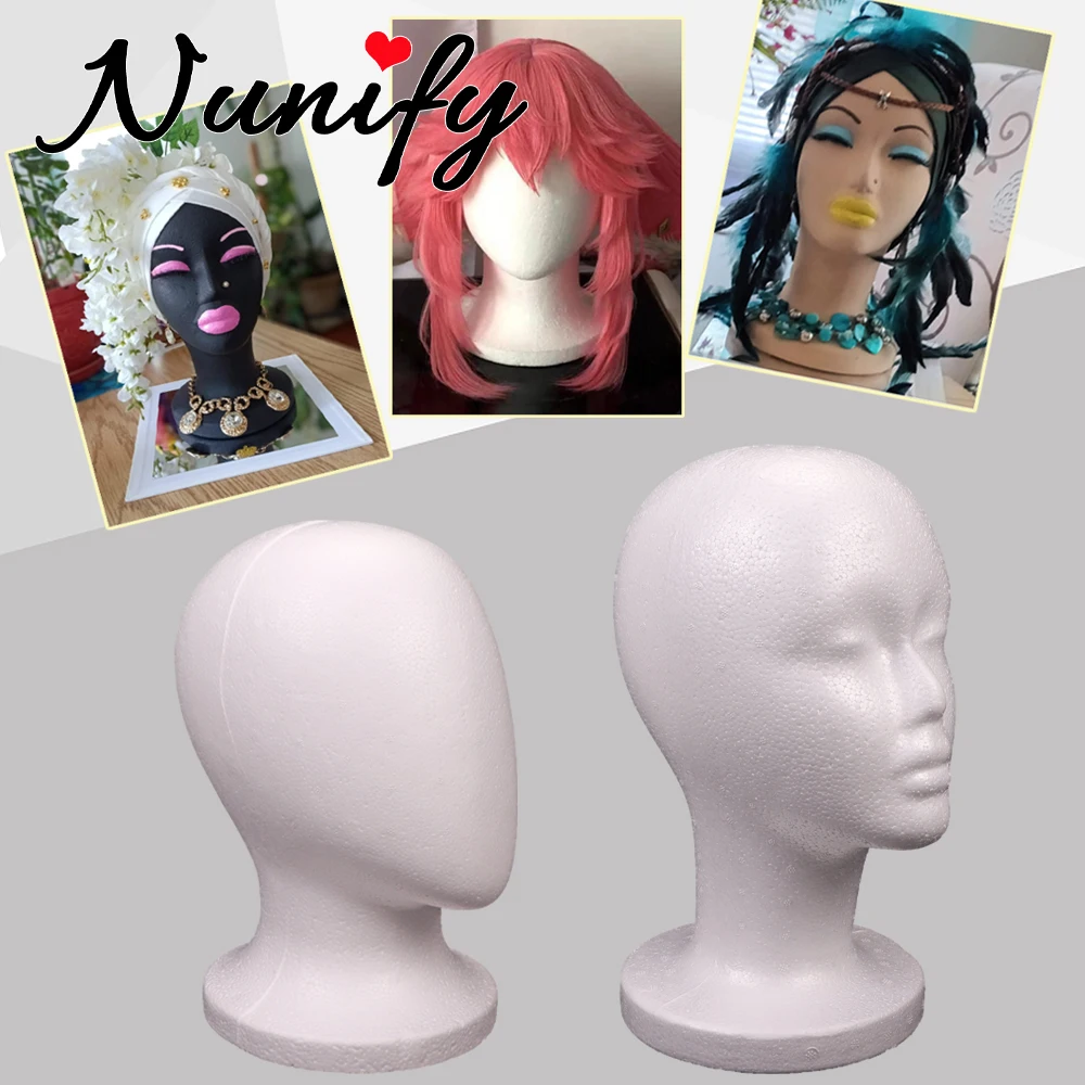 

Foam Wig Head Stand With Round Base Foam Mannequin Head For Wig Styrofoam Mannequin Head For DIY Projects, Salon Display