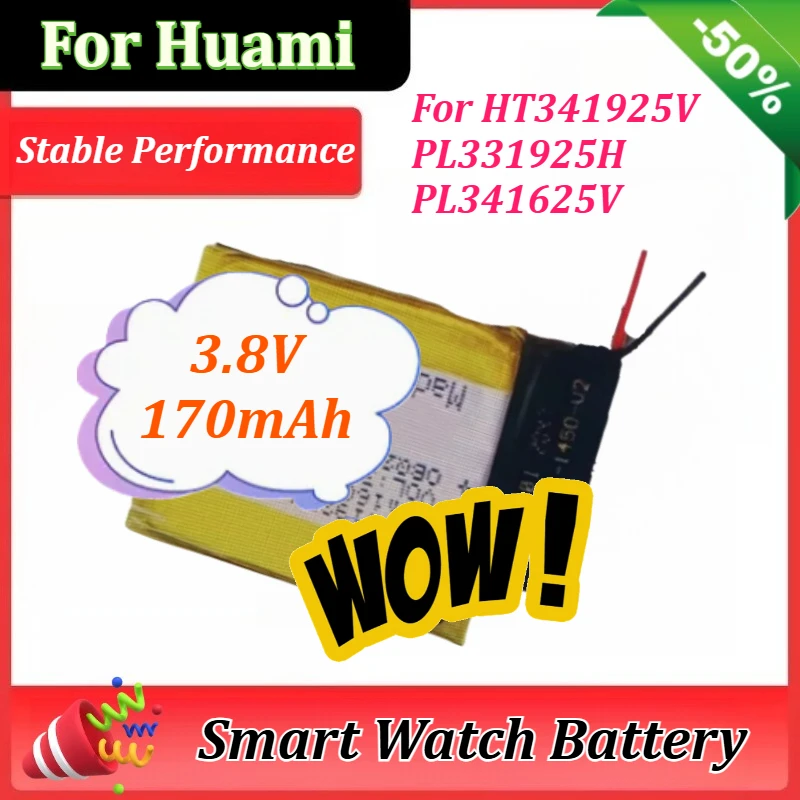 

Аккумулятор для смарт-часов 3.8V 170mAh для Huami Amazfit Neo PL331925H PL341625V HT341925 GPS HT341925V, цифровые батареи