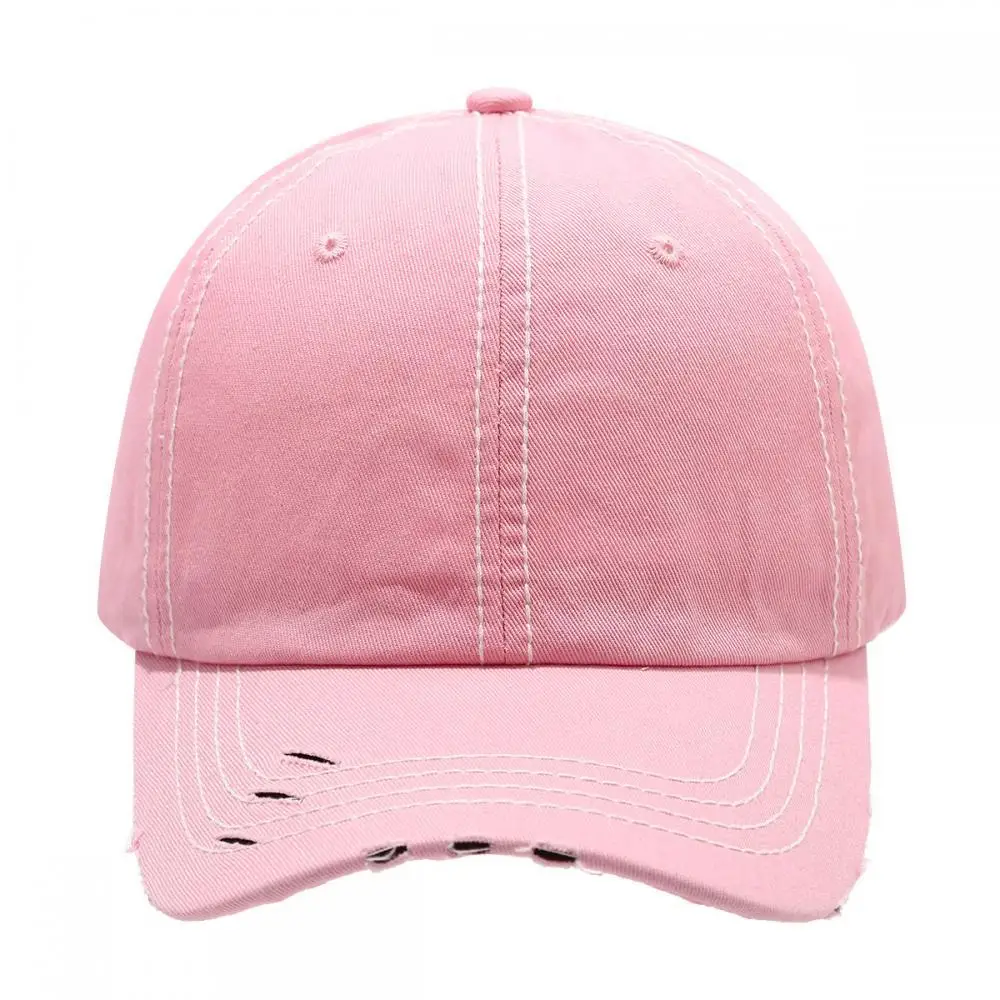 Customized Printed Logo Break Hole Washed Baseball Cap Retro Men And Women Outdoor Sun Shading And Sun Protection Duckbill Hat
