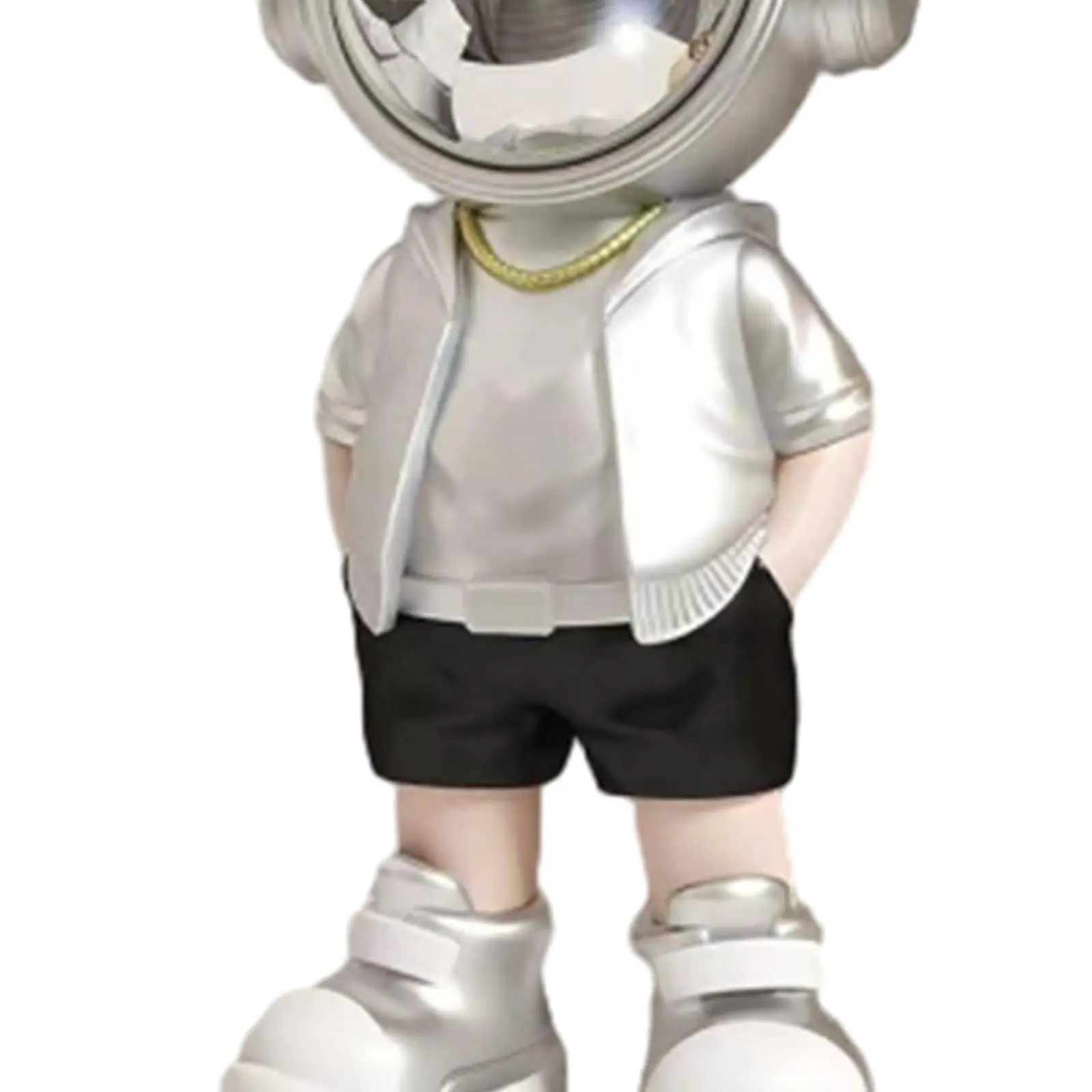 Astronaut Statue Punk Art Crafts Collectible Decorative Figurine Desktop Ornament for Desk Fireplace Office Entrance Bedroom