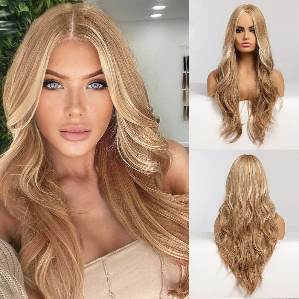 

Ladies wig V clip wig women ombre long curly wig synthetic half headpiece v part wigs