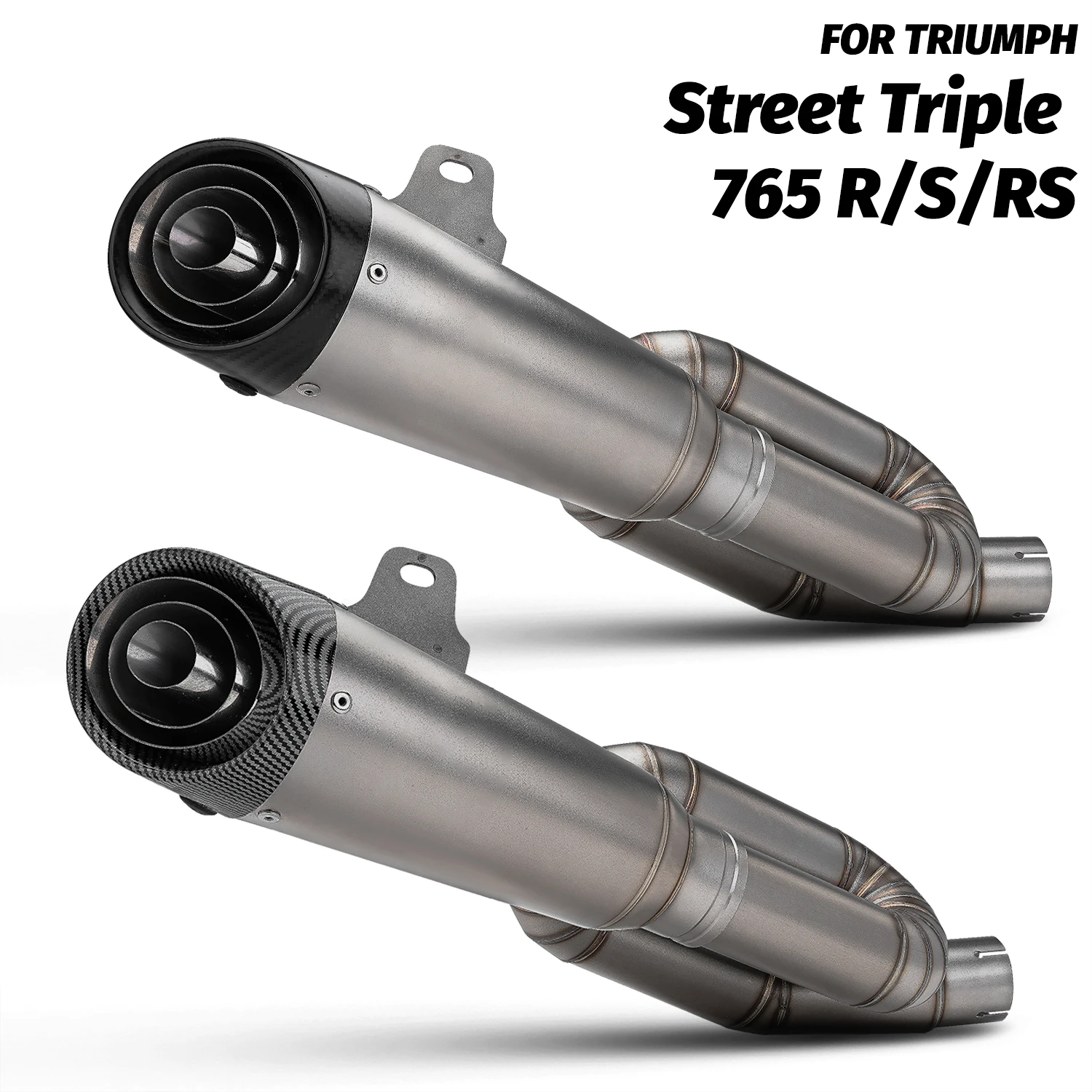 

For Triumph Street Triple 765 S R RS Moto Exhaust Escape Modify slip on Muffler Link Mid Pipe 765RS Exhaust System 2017-2024