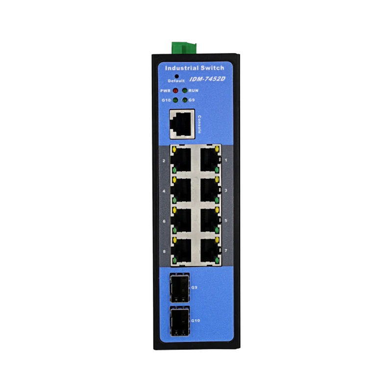 

IDM-7452D Gigabit Optical Fiber Ring Network Switch Industrial Grade 10-Port Gigabit Managed Switch DIN Rail