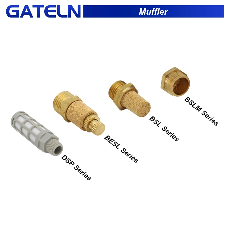 10Pcs/Lot Pneumatic Brass Exhaust Muffler BSL BSLM BESL DSP 1/8 1/4 3/8 1/2 3/4 1'' Silencers Fitting Noise Filter Connector