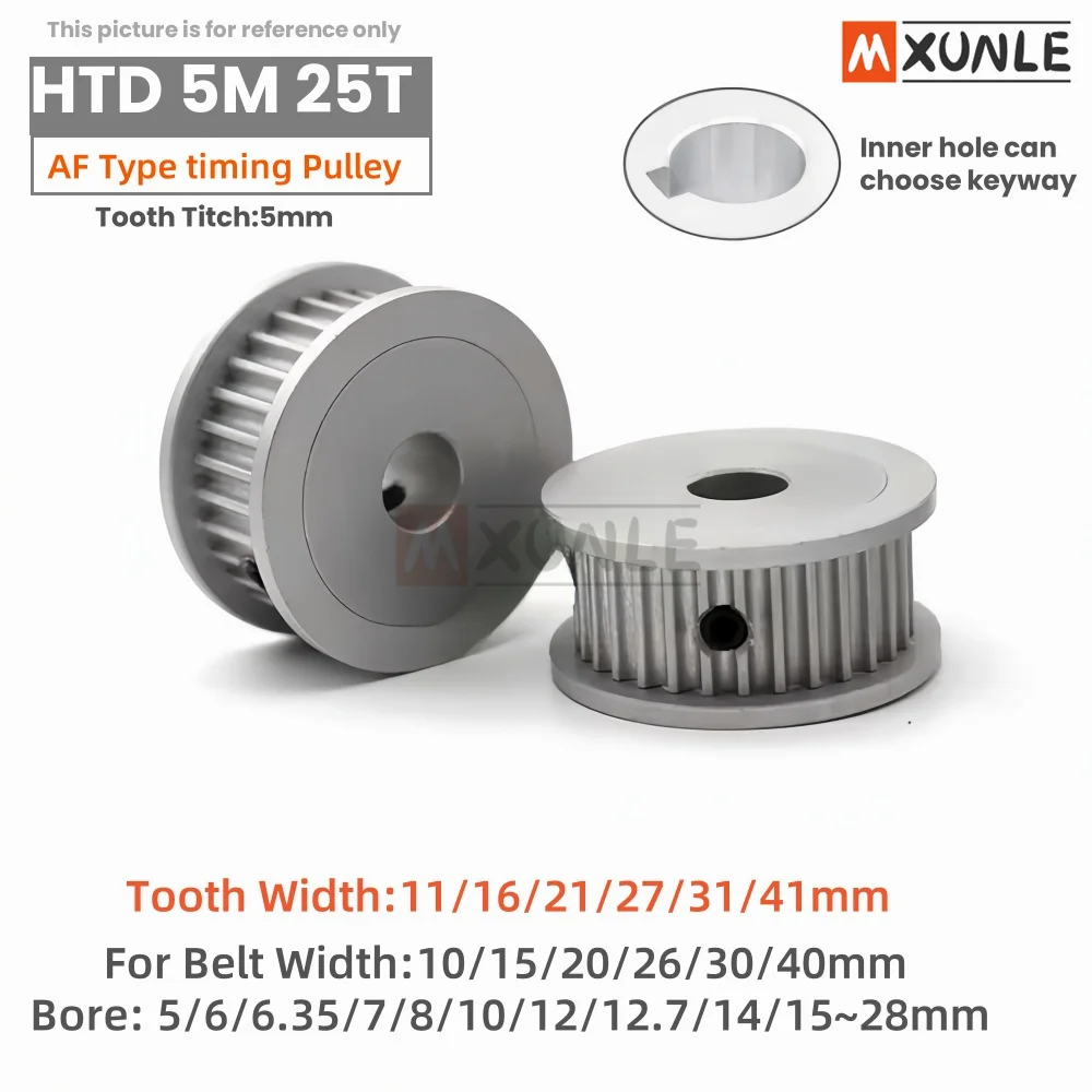 

HTD 5M 25 Teeth Timing Pulley AF type Bore 5mm-28mm for 10/15/20/25/30/40mm Width Belt Used In Linear Pulley 5GT