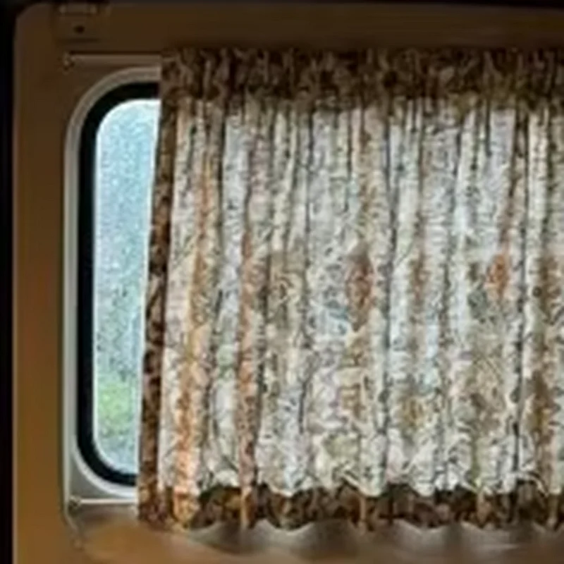 Short Curtains Cotton Linen  Window Valance Rod Pocket  Curtain For Car, Custom Made,