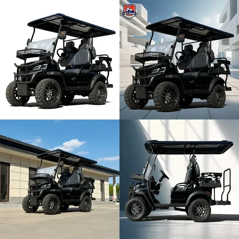 New 4 Seat Electric Golf Cart 2 Stroke 72V Battery 4KW Aluminum Frame CE Certified Club Car 30-50km/h 90km Range Front Disc