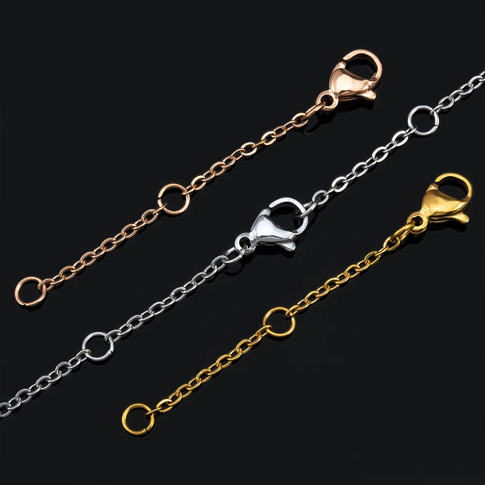 5-10 Stuks Roestvrijstalen Verlenging Verlengde Staart Ketting Kreeft Sluitingen Connector Voor Diy Sieraden Maken Armband Ketting Bevindingen