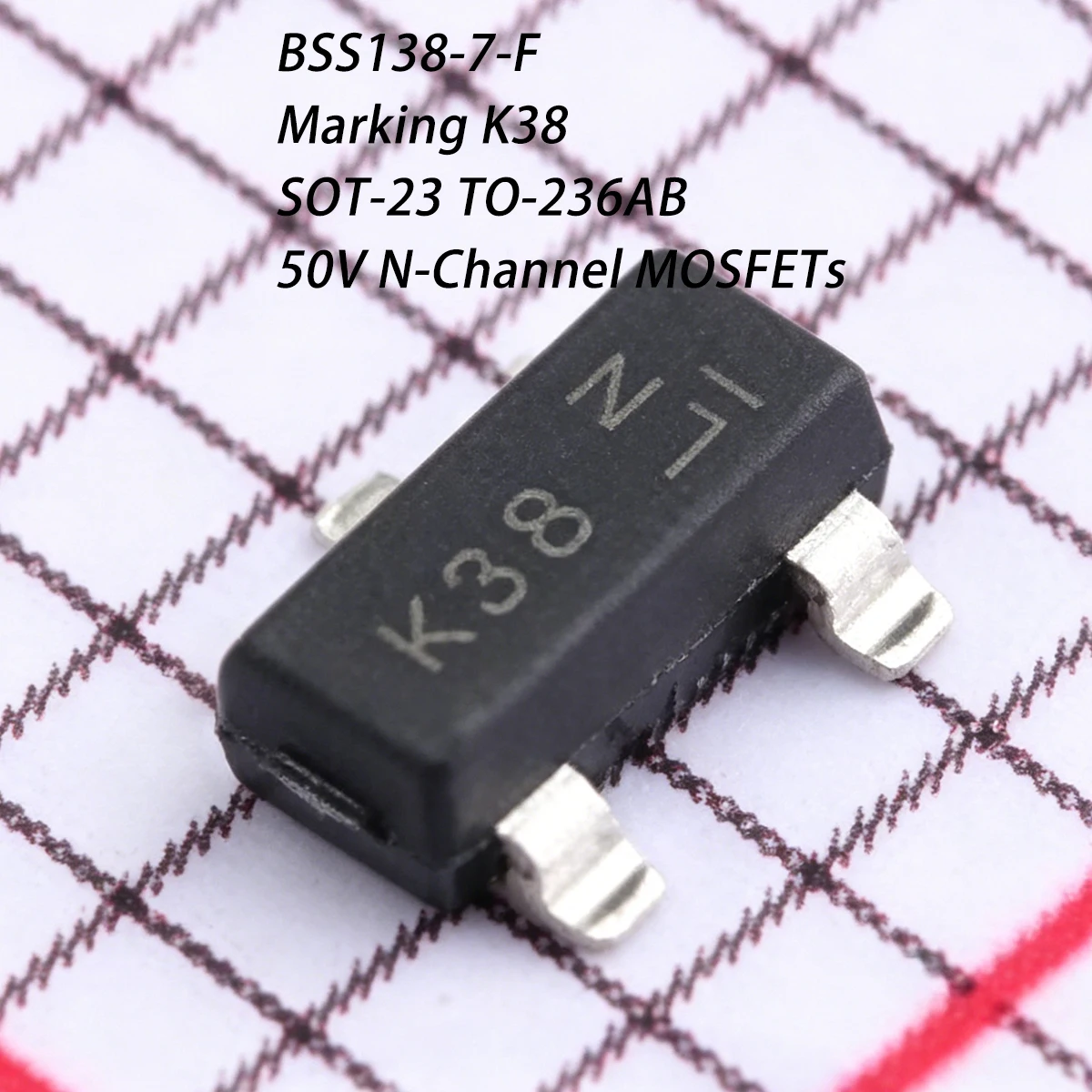 50PCS BSS138-7-F Marking K38 SOT-23 TO-236AB 50V 200mA 0.2A 300mW 0.3W N-Channel NEW Original Field-Effect Transistor MOSFETs