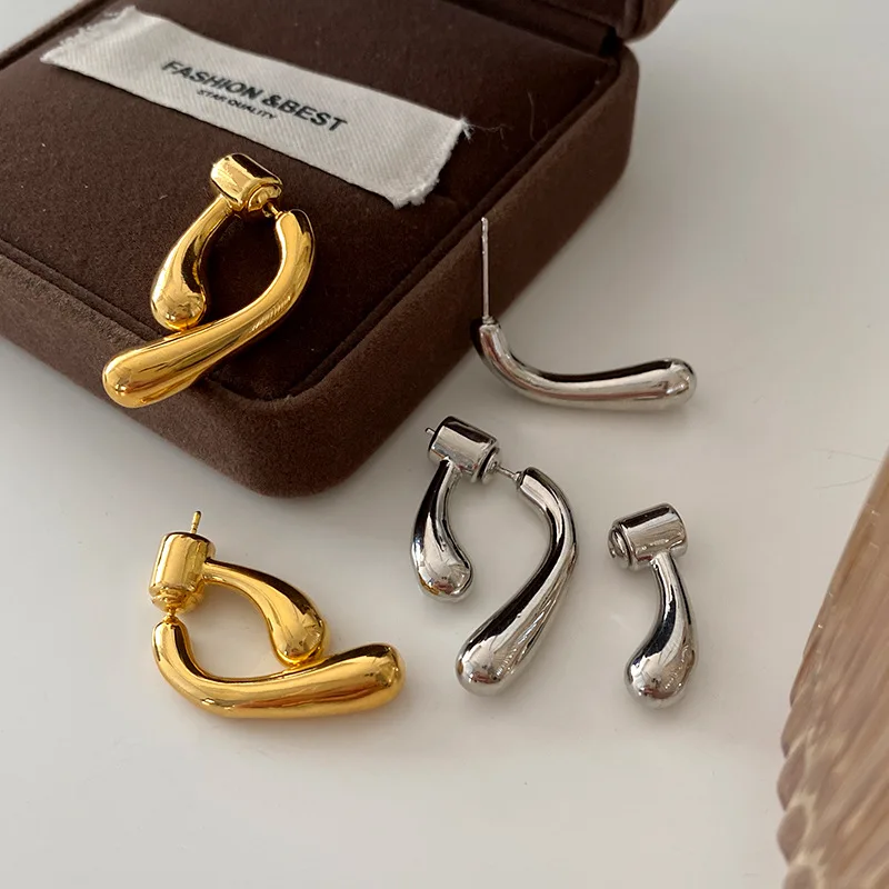 New fashion front and back wearable earrings irregular geometric exaggerated retro simple earrings female accessories jewelry