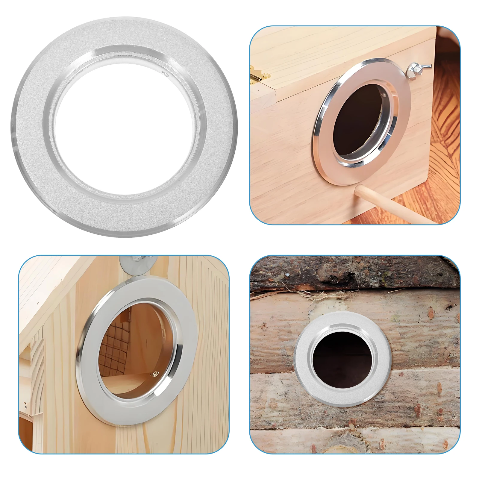 

10Pcs Stainless Steel Parrot Nest Box Anti Bite Ring Bird Breeding Cage Guard Hole Protector Metal Birds Nest Ring For 55Mm