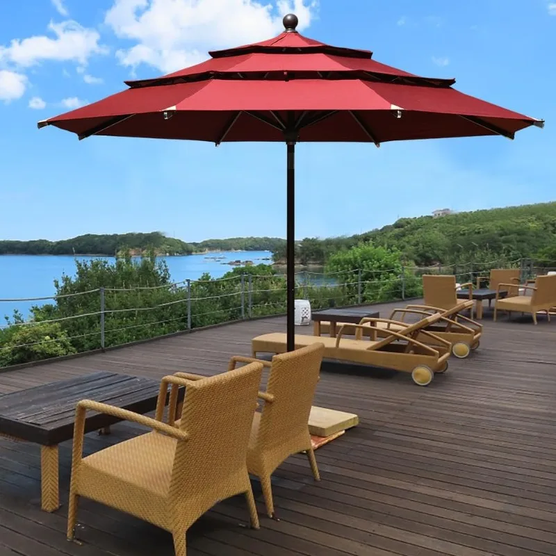 Popular Products Umbrella Patio Outdoor Cylinder Automatic Push Up Table Umbrella with Ventilation Function Easy To Store