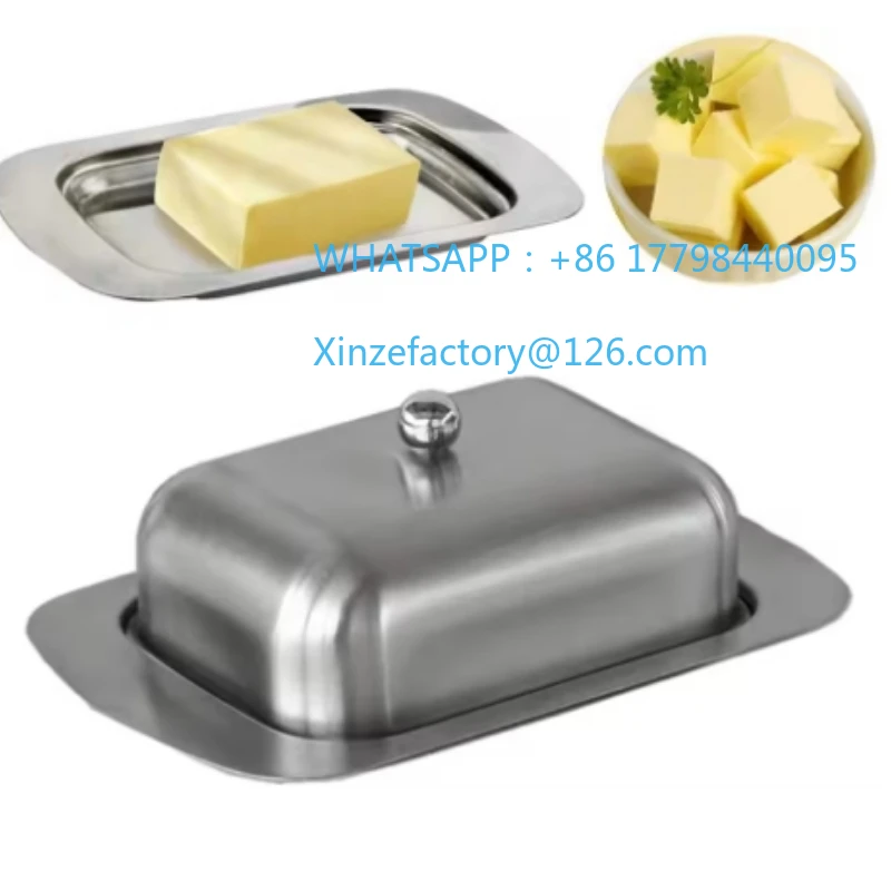 Customizable Butter Dish, Stainless Steel Butter Dish with Lid - Solid Cheese/Butter Container - Butter Cheese Kitchen Cooking S