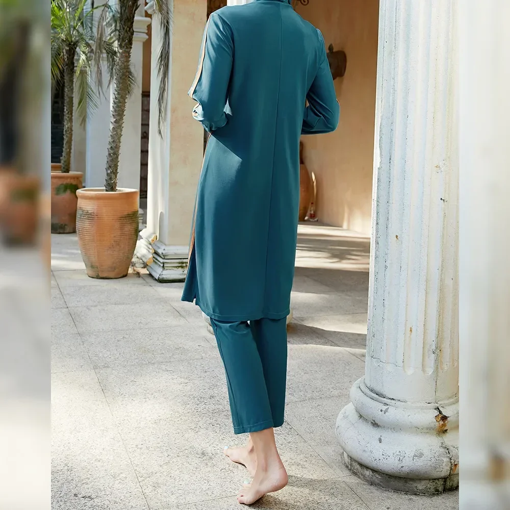 3 pçs burkini muçulmano banho hijab maiô roupas femininas maiô islâmico modesto banho femme musulmane maillot de bain