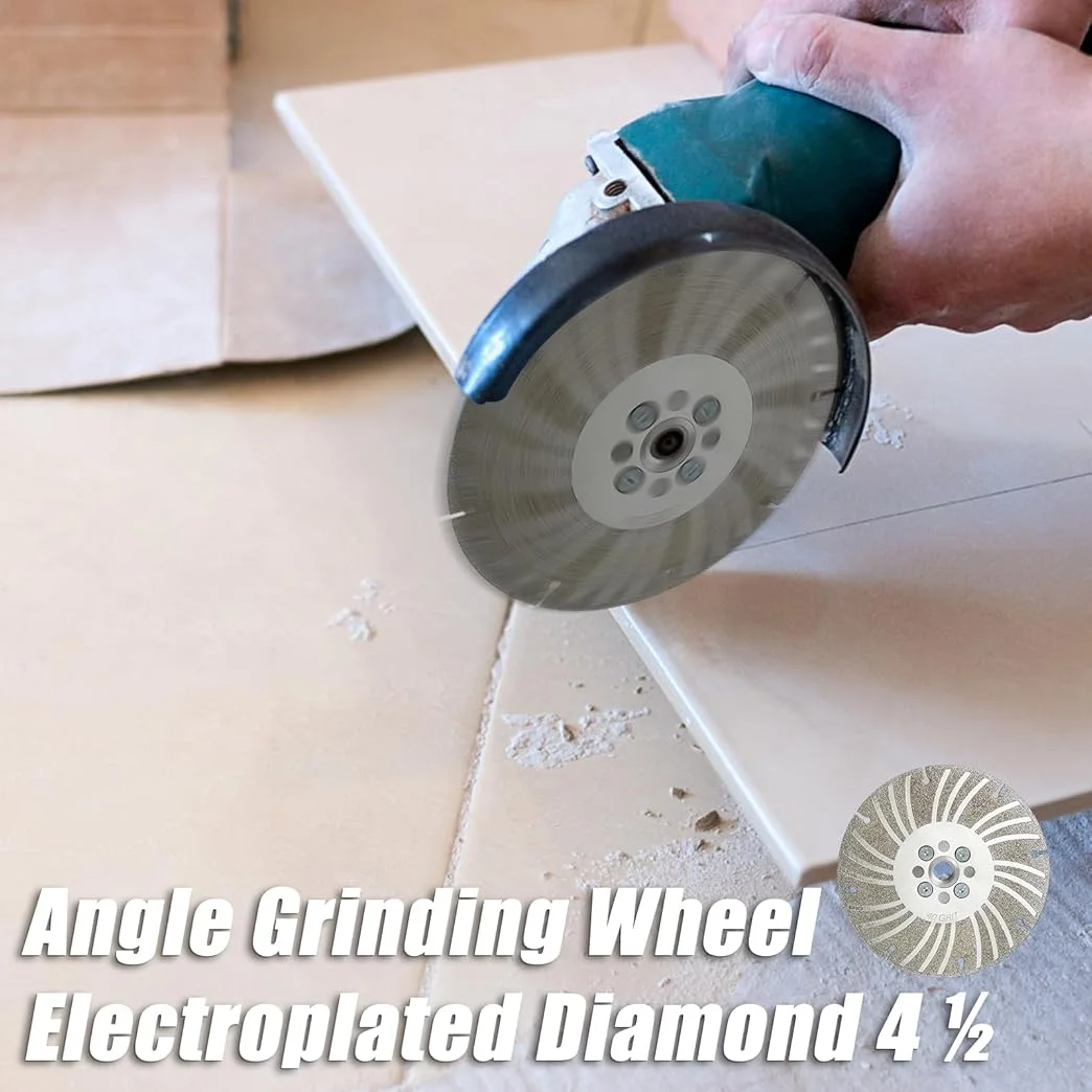 정밀 연마 및 절단을 위한 가변 입자 옵션이 있는 전기도금 다이아몬드 앵글 그라인딩 휠 1개