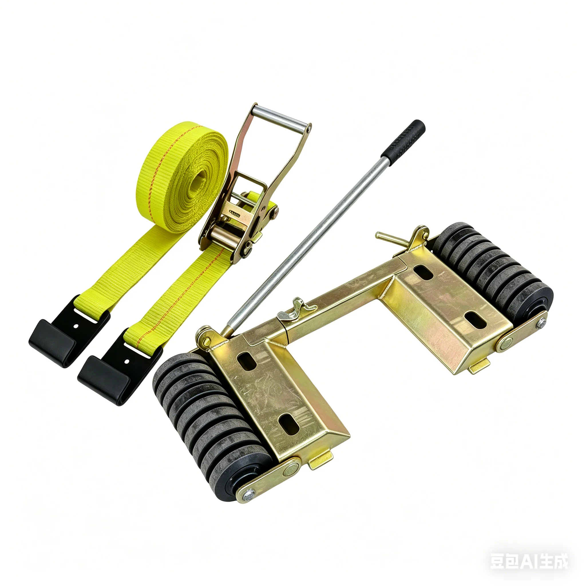 Car Towing Skates Dolly And High Capacity Straps Combo For Flatbed Wrecker Service