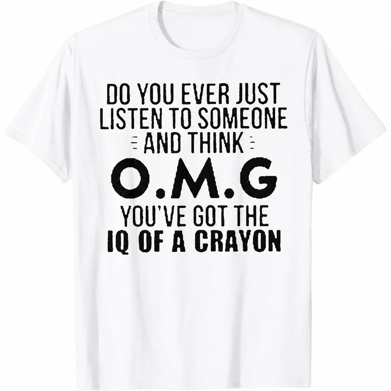 IQ of A Crayon Funny Sarcastic Quote T-Shirt Black Humorous Graphic Tee Sassy Mood Casual Top Men's Clothing Women's T Shirt