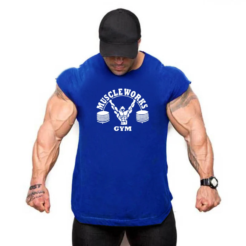 New Summer Brand Vest Cotton Gym Clothing Men Tank Tops Sleeveless T Shirt Bodybuilding Equipment Fitness Men\'s Stringer Tanktop