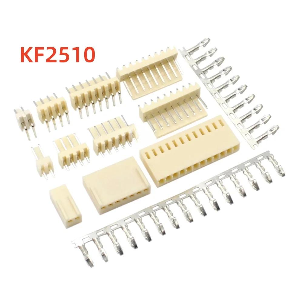100 sztuk KF2510 złącze 2.54mm skok 2P-10Pin proste/zakrzywione męskie gniazdo żeńskie obudowa wtyczka Pin Header zaciski zaciskane KF-2510