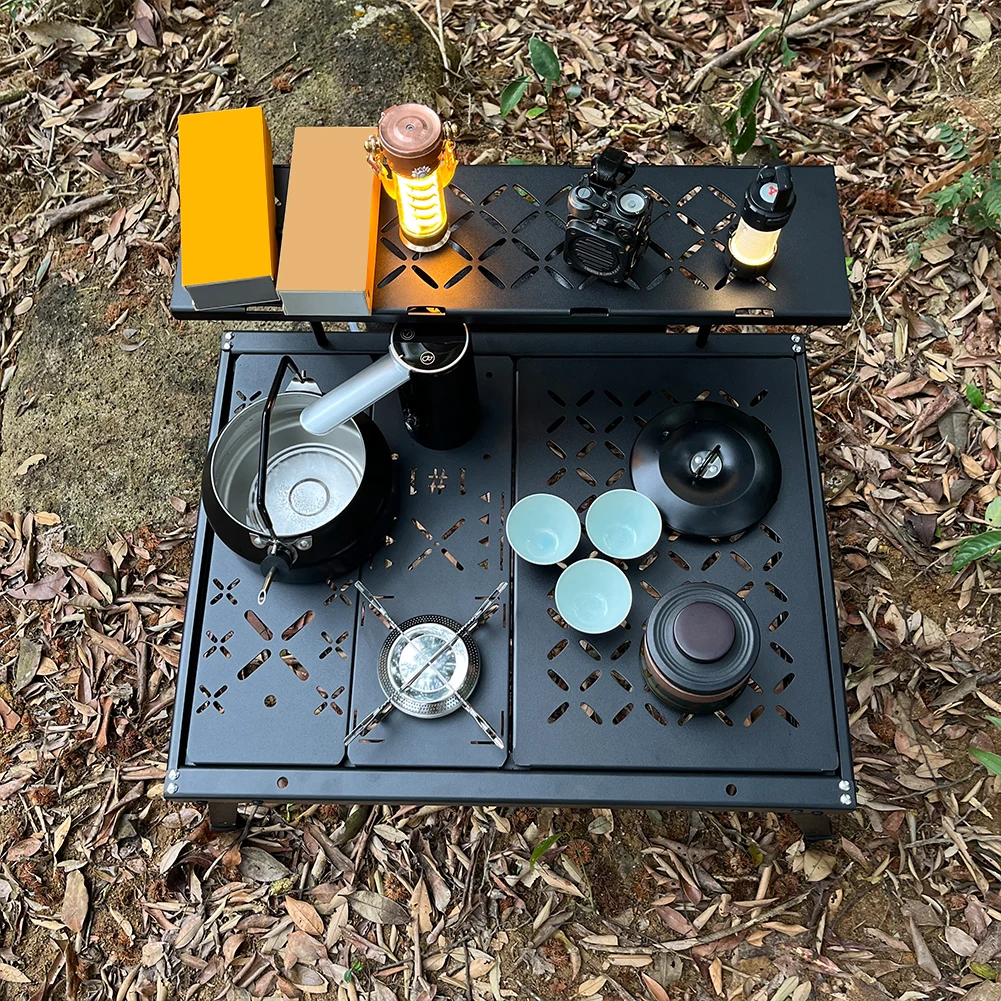 IGT Table Unit Plate with Foldable Water Suction Device Outdoor Stove Furnace Board Camping Stove Table Plate for Outdoor Hiking