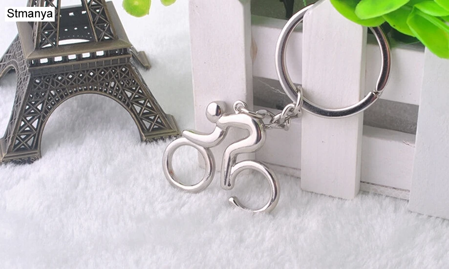 Metal Keychain Riding bicycle key chain car key ring bag charm Novelty Gifts bike sports souvenirs key chains lovers Jewelry