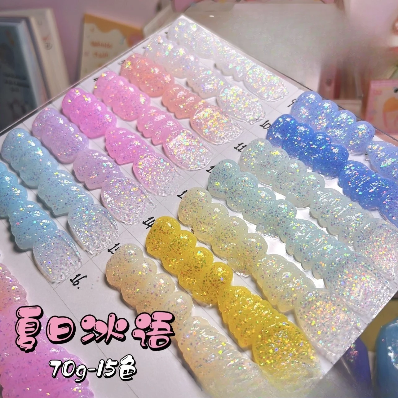 Gel de Cristal Transparente con Purpurina Iridiscente de 70g para Manualidades con Resina, Slime y Otros Proyectos, No Tóxico, Brillante y Hecho a Mano