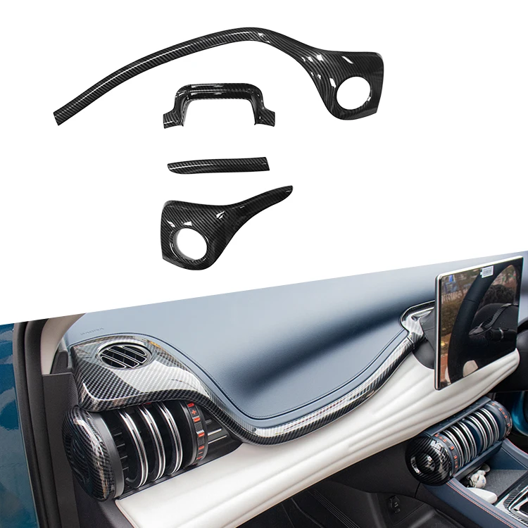 Car Interior  Accessories New Style High Quality ABS Imitate Carbon LHD RHD Middle Control Molding Strip Trims For BYD Atto 3 Yu