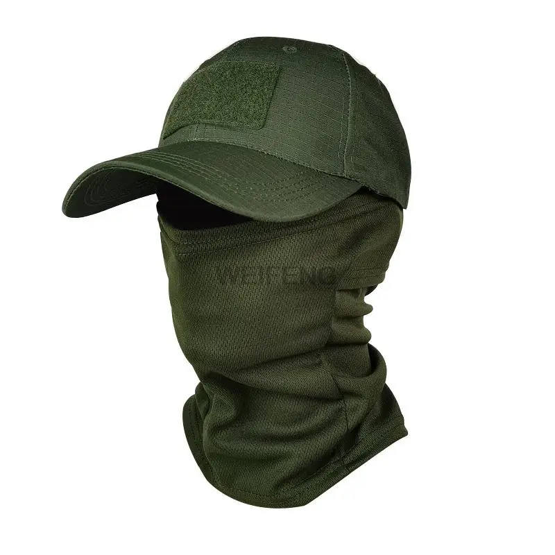 Cappellini da Baseball tattici con cappuccio militare per uomo donna cappelli da sole estivi Snapback Outdoor Army Camouflage passamontagna mezza maschera da sci