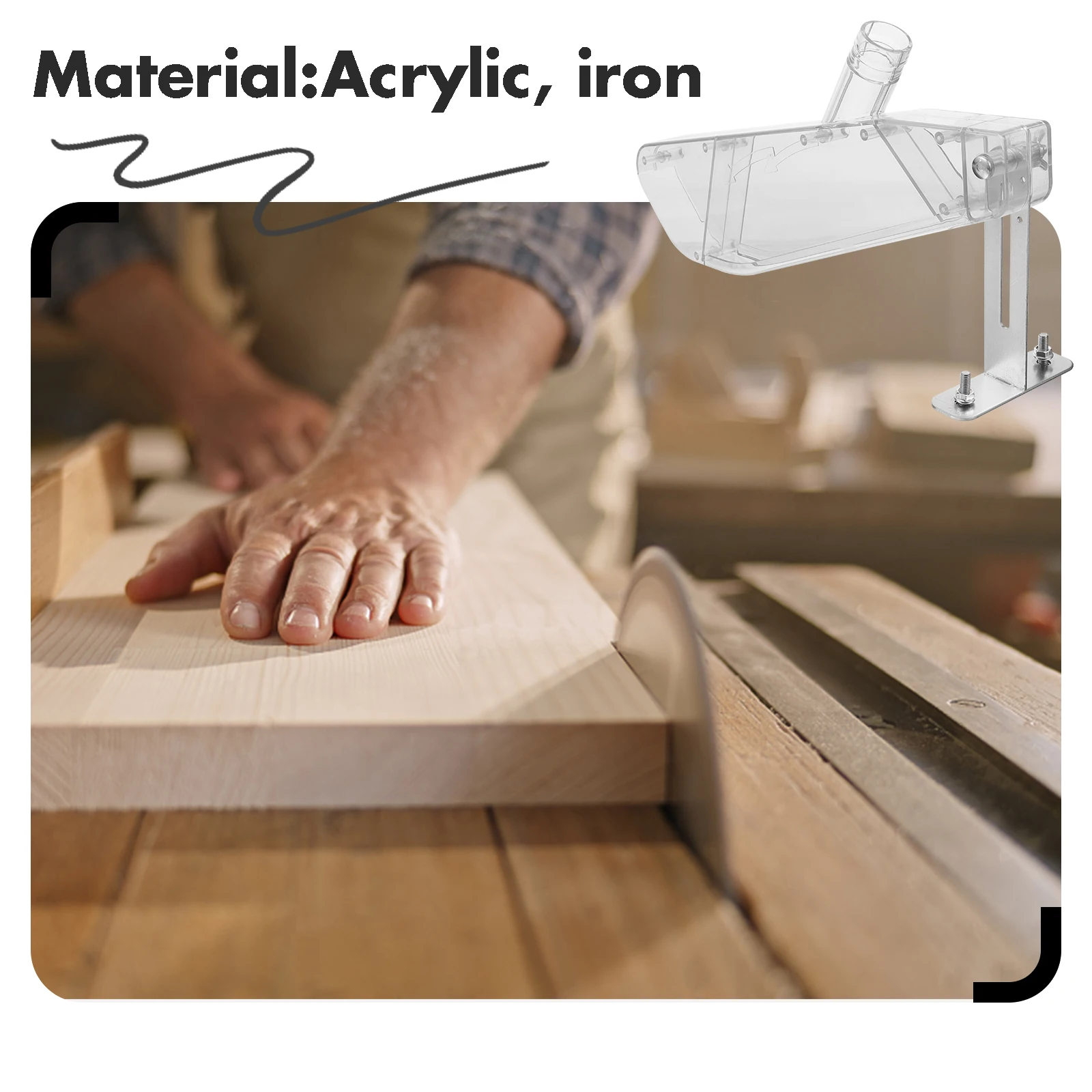 

Table Saw Protective Cover Transparent Dustproof Accessories Circular Saw Woodworking Safety Protector Splitter