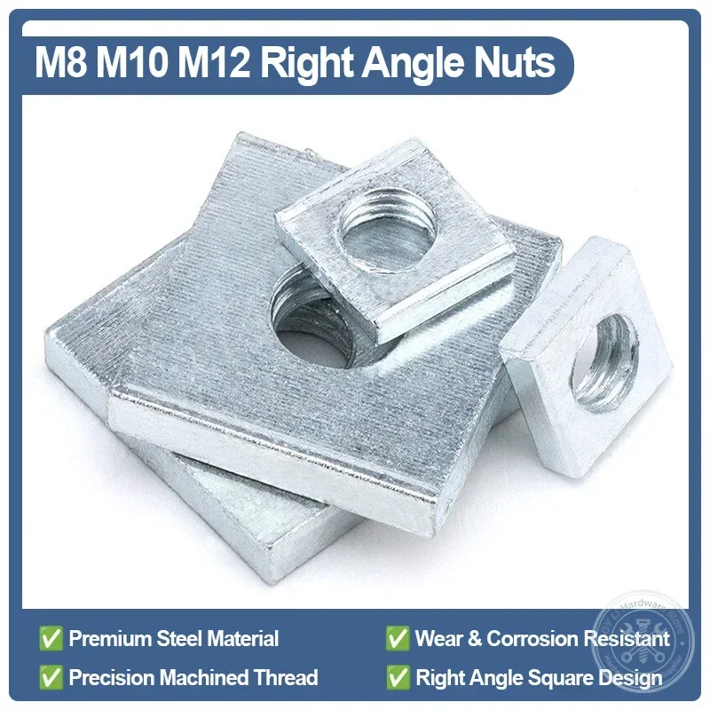 M8 M10 M12 Right Angle Nuts Premium Steel Material Wear Resistant Anti Rust Fasteners for Industrial Use & Equipment Assembly