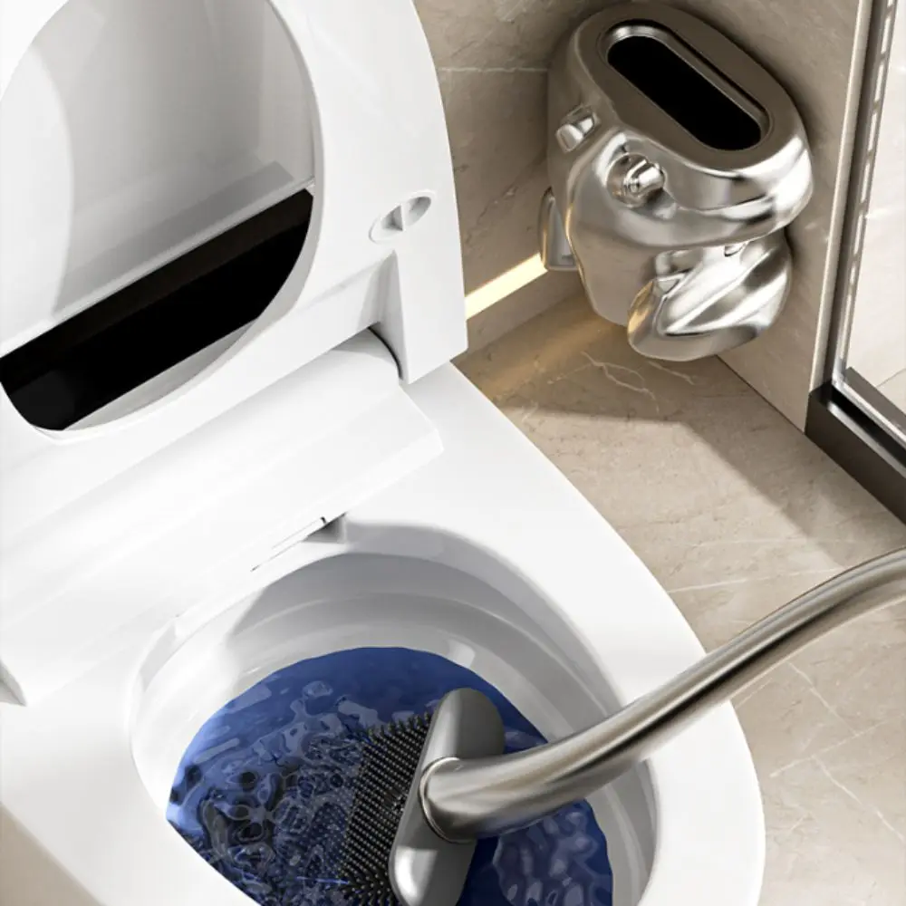 

Long Handle Toilet Brush Animal Shaped Swan Design Toilet Bowl Cleaner Hygienic Material Compact Size Bathroom Cleaning Brush