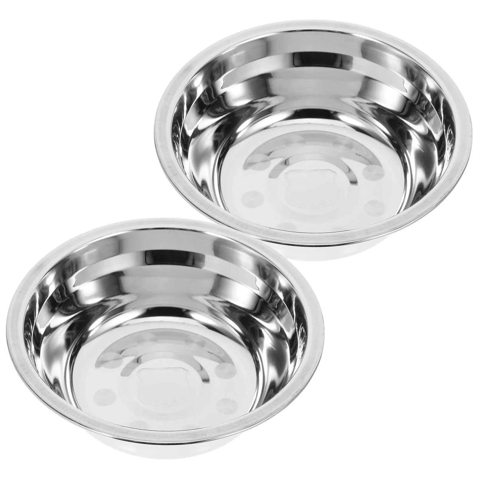 

2 Pcs Stainless Steel Mixing Bowls 304 Large Capacity Kitchen Vegetable Basin Thickened Round Salad Storage Multipurpose