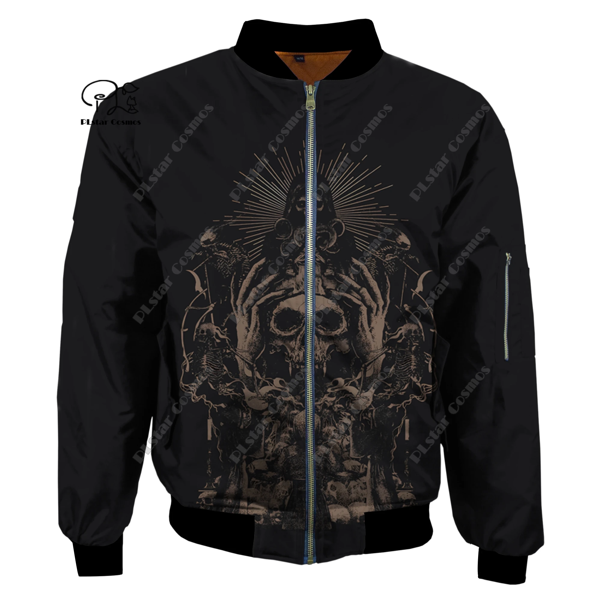 Halloween horror theme 3D printing flight pilot jacket jacket sportswear winter thickened oversized casual long-sleeved KB-4