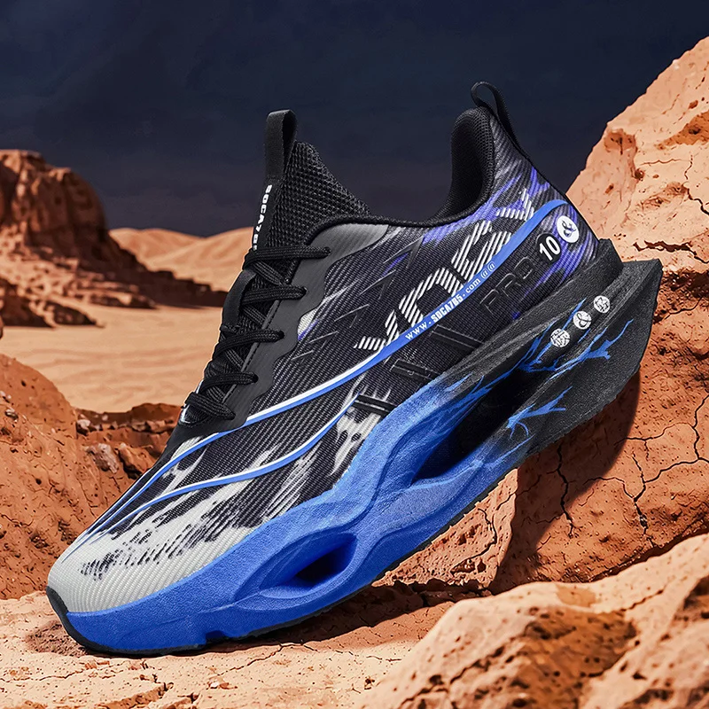 Herren-Freizeitsportschuhe mit Carbonplatte zur Laufunterstützung, atmungsaktivem Mesh, bequemen, niedrigen Schnürschuhen für Trailrunning, Zero-Drop-Sohle, langsamem Rückprall, rutschfest, geeignet für Fitnessstudio, Jogging und Camping. – Detail 11