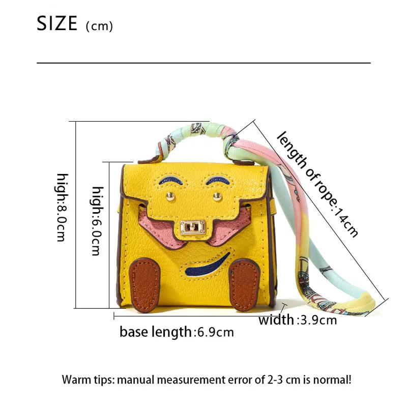 2026-Handmade Mini PU Leather Handbag Decoration Pendant Headphone Case For Airpods 4 Pro2 3 2and1 Mini Wallet with lanyard