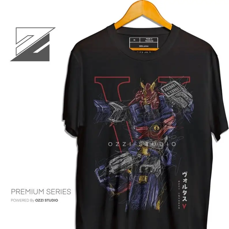 Voltus V Super Robot Japanese Anime Men's Short Sleeve Tshirt Graphic Tees