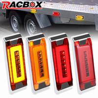 Yellow Red Square LED Side Marker Light 12V 24V Truck Trailer RV Lorry Van Bus Pickup SUV ATV UAZ with Halo Ring Clearance Lamp