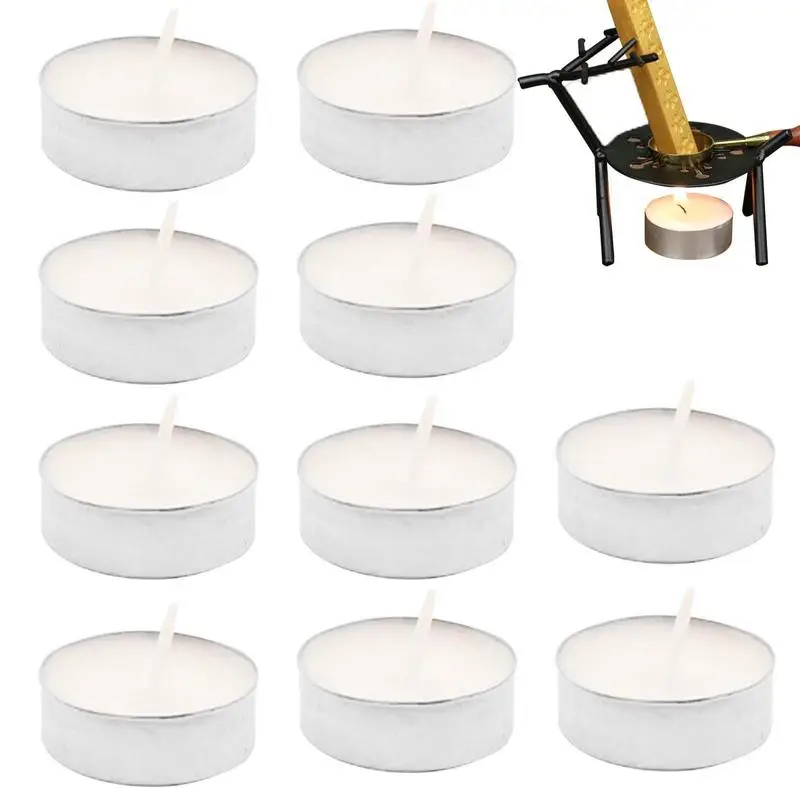 Mini Tealight Candles 10Pcs Votive Candles Travel Candles Smokeless Long Lasting Tea Light Candles For Birthday Party Weddings