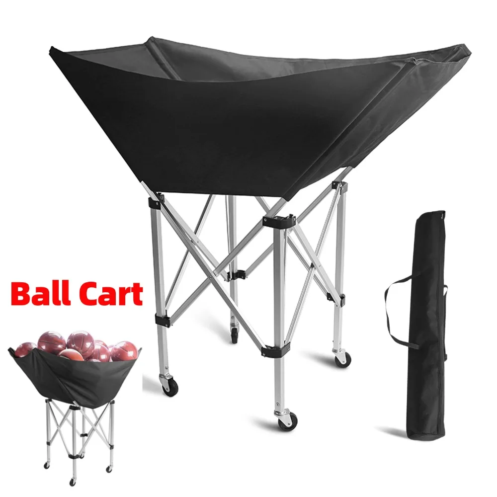 عربة كرة أرجوحة قابلة للطي مع عجلات عربة الكرة الطائرة بعجلات معدات تدريب الكرة الطائرة حامل الكرة للكرات
