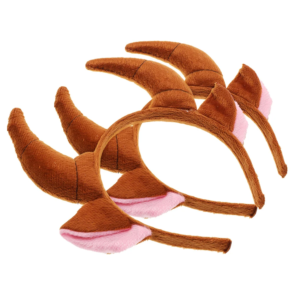 

2Pcs Animal Bull Horn Headband Large Horn Hairband Comfortable Party Cosplay Costume Accessories Cute Animal Headbands