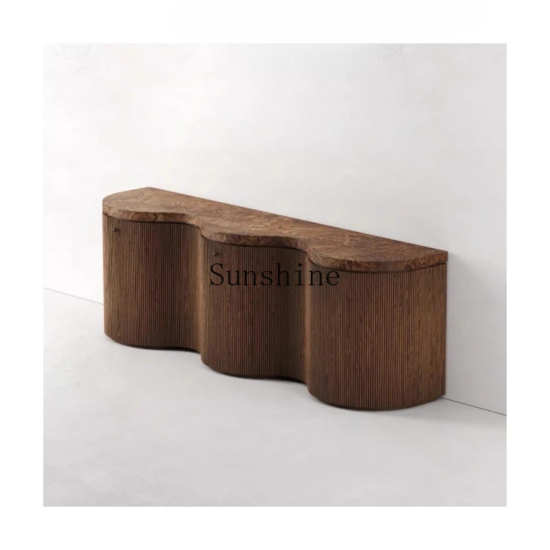 

Medieval Art Wave Curved Side Cabinet Wabi Sansan Retro Homestay Storage Cabinet