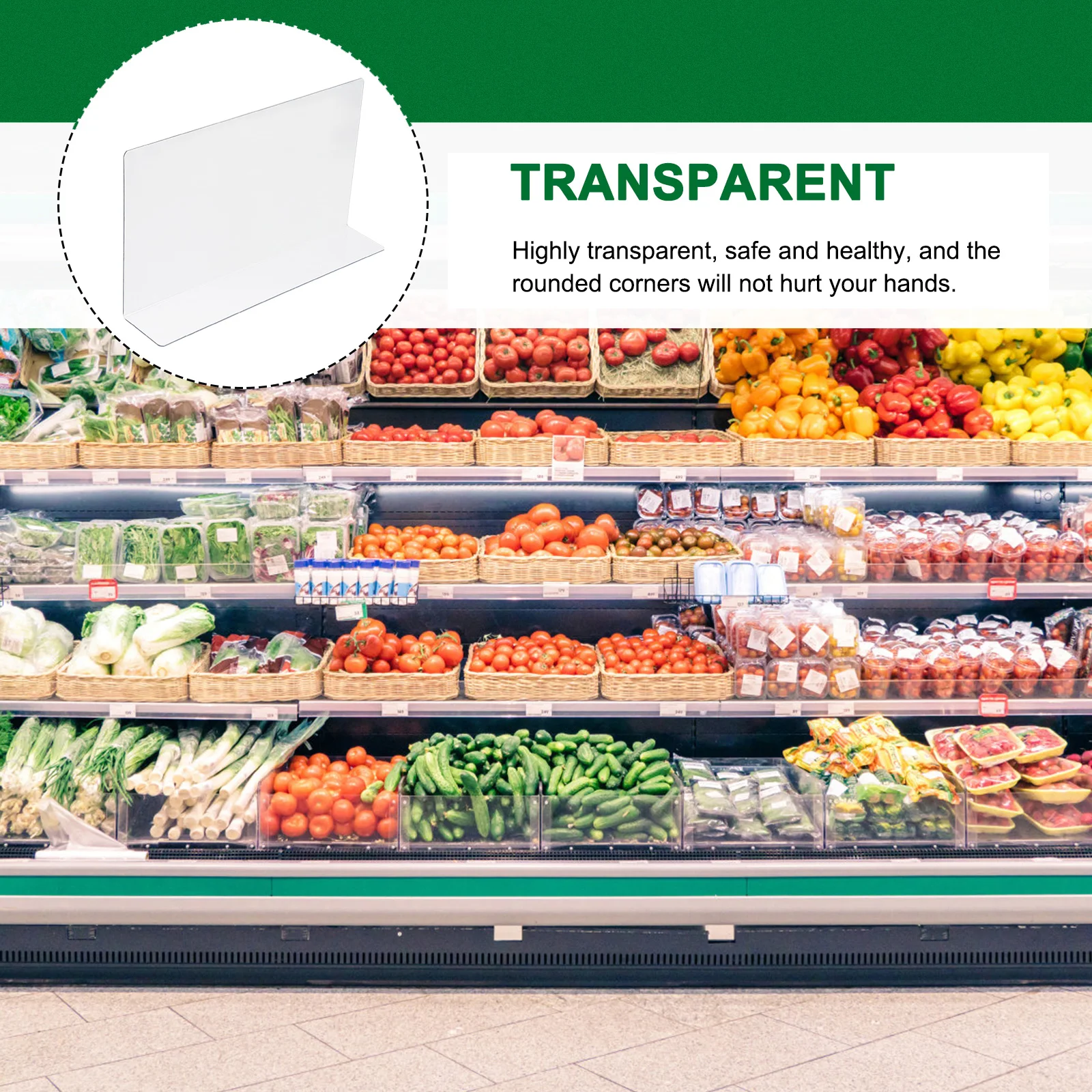 

10pcs Shelf Divider 20x3x6 Transparent ganizer L Shaped Storage Rack Commodity Separator Plastic Side Divider
