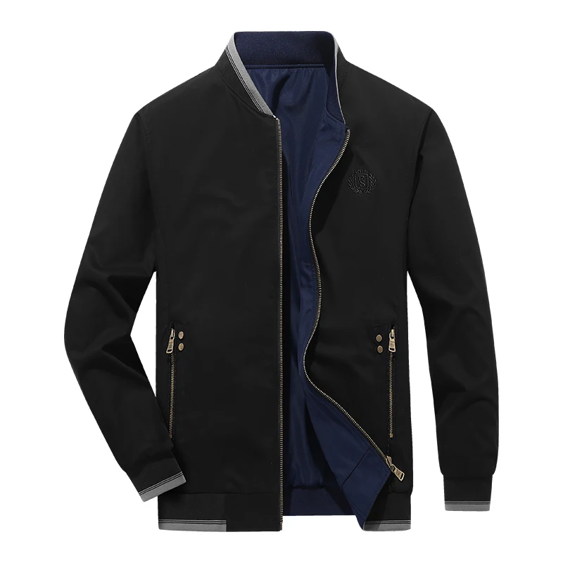 

Pilot Bomber Stand Collar Slim Double-sided Wear Jackets Men Baseball Jacket Hip Hop Streetwear Coat Men's Windbreaker Clothes