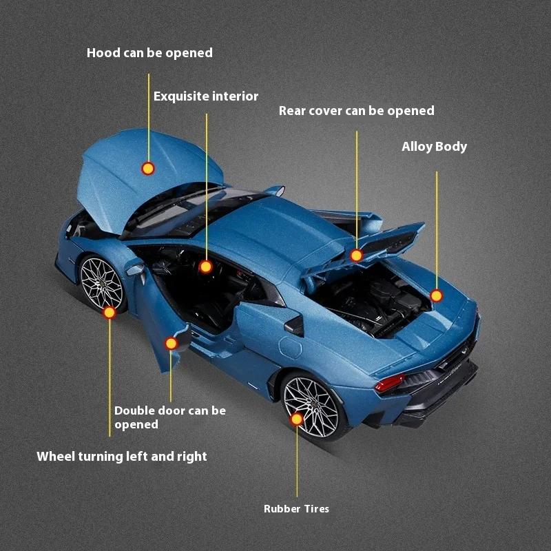 Nuovo Magazzino Bburago 1:18 Lamborghini Temerario Serie di Simulazione In Lega In Miniatura Pressofusione Modello di Auto Sportiva Ornamento Giocattoli Personalizzati