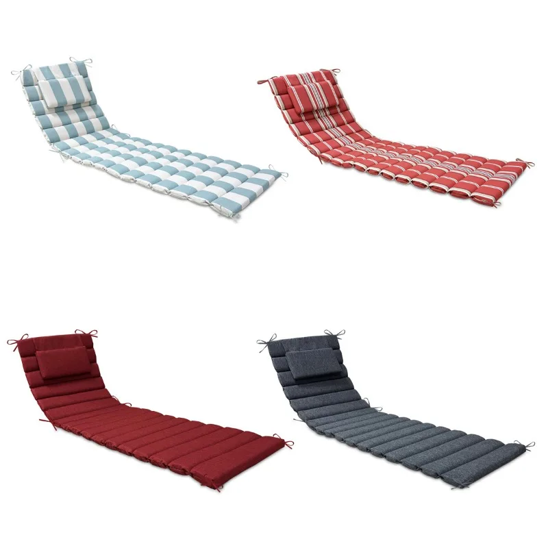 Outdoor Beach Chair Cushion Foldable Lounge Cushion 54x183.5x8cm Lawn Pool Beach Lounge Chair Cushion (Without Chair)